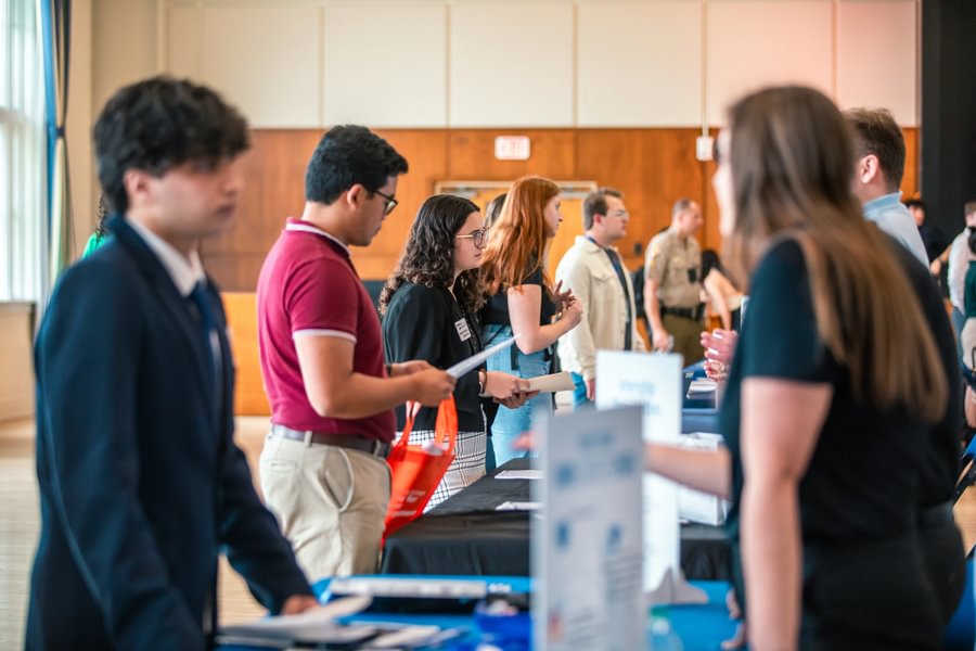 Students explore career opportunities during Gettysburg’s annual career fair in the fall.