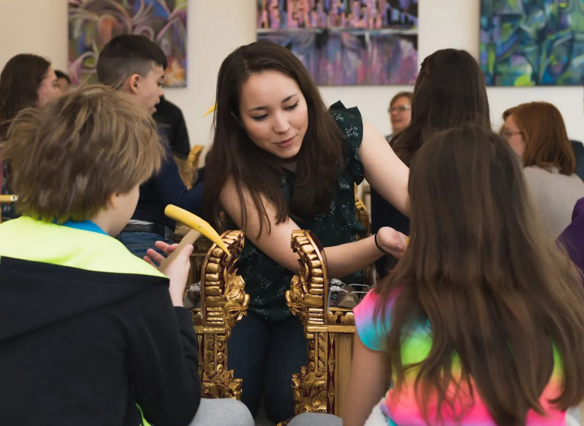 Music educator in the classroom