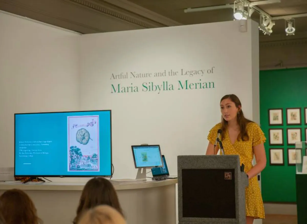 presenting at exhibit opening