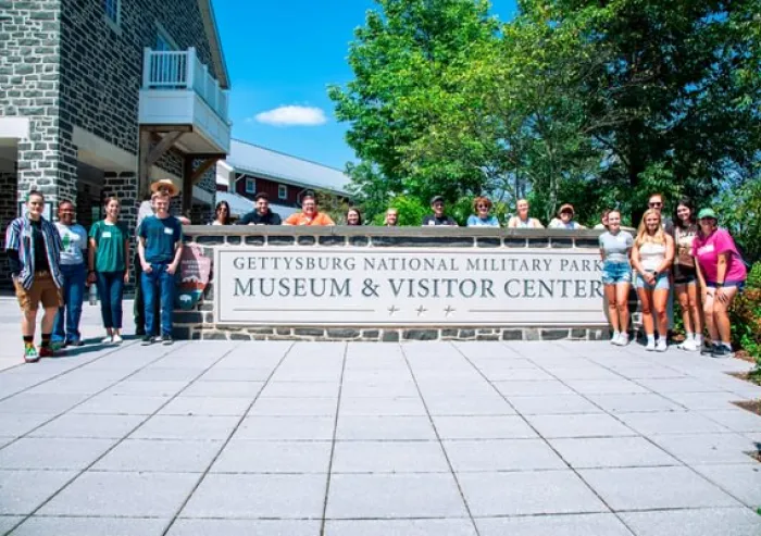 Students at Gettysburg National Military Park