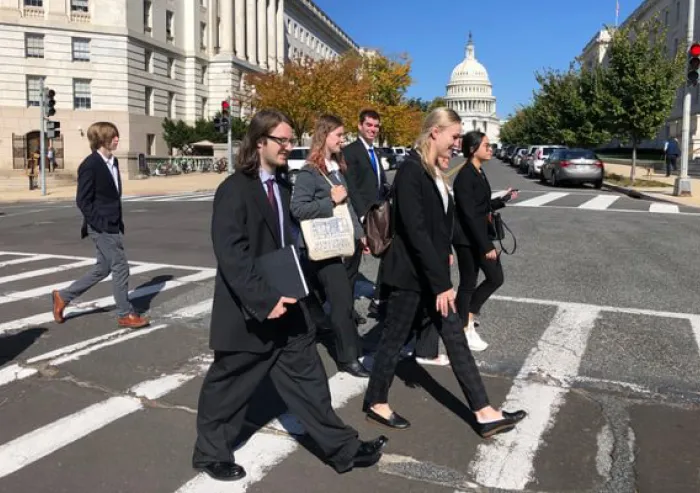 Students walking near U.S. Capitol