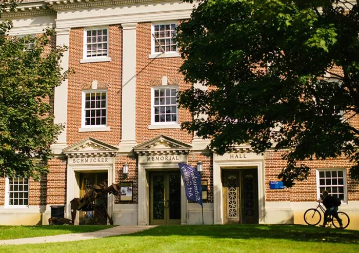 The exterior of Schmucker Hall.