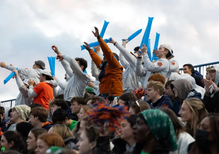 Student section in football stadium