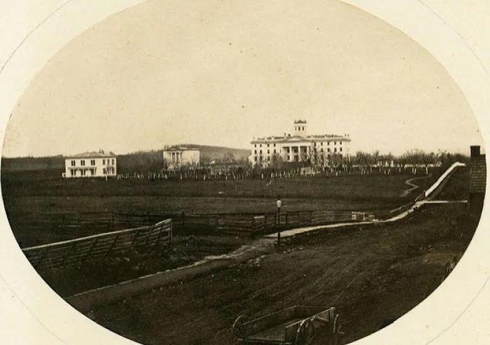 historic photo of Pennsylvania Hall from a distance