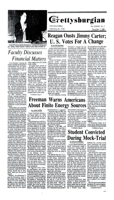 photocopy image of Gettysburgian page from 1980