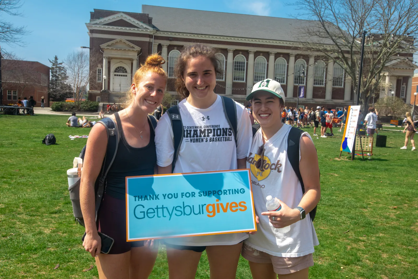 Members of the women's basketball team at the festival