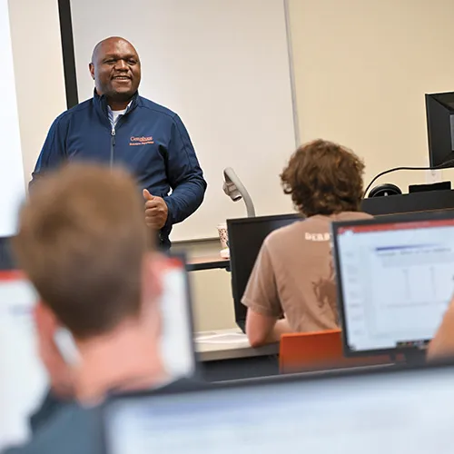 Prof. Nyiwul teaching a class