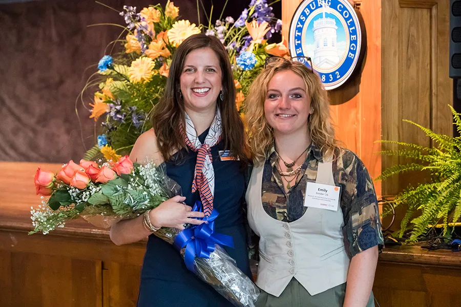 Alumni Board member Sara Harenchar Levinson ’09 and Emily Kreider ’25