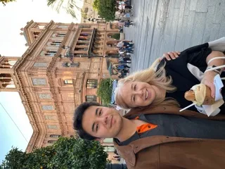 Nate with his mom, Becky Kong