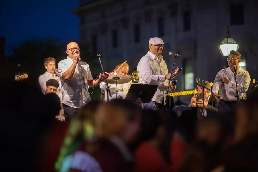 Performers entertain at Salsa on the Square in Gettysburg.