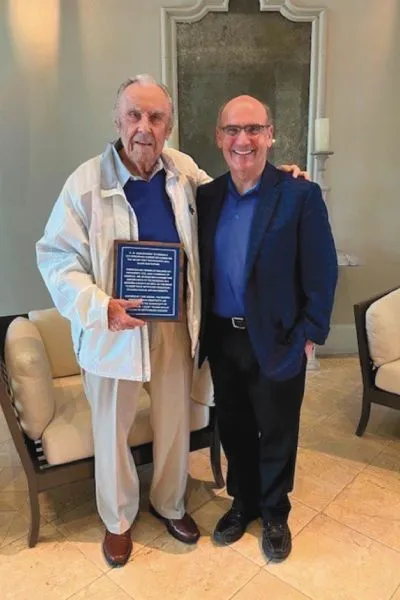 Jack Rogers ’51 with President Bob Iuliano.