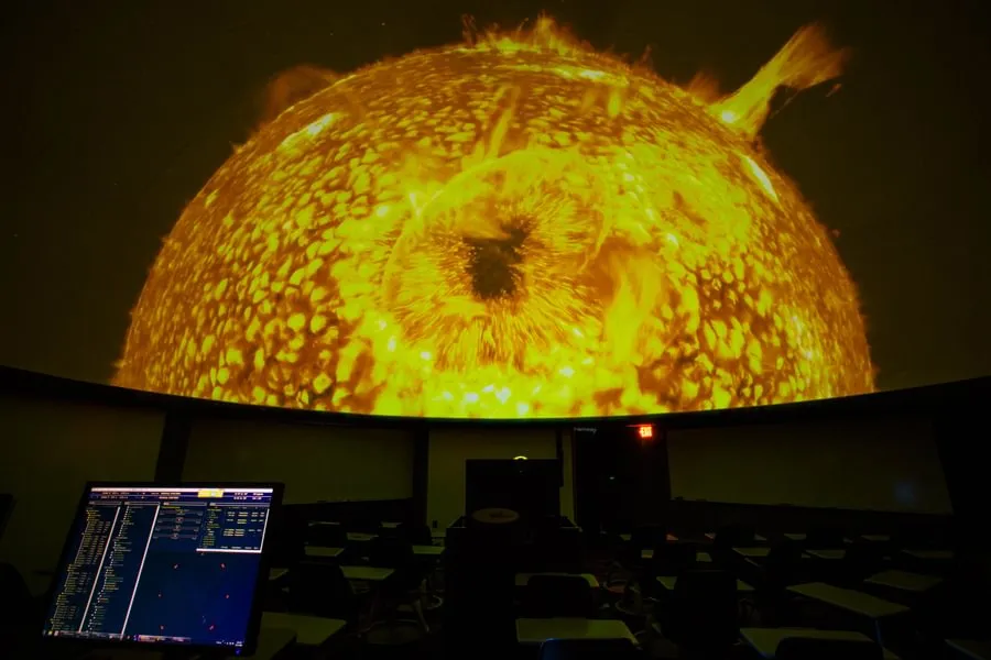  A view inside Hatter Planetarium at Gettysburg College. (Photo by Miranda Harple).