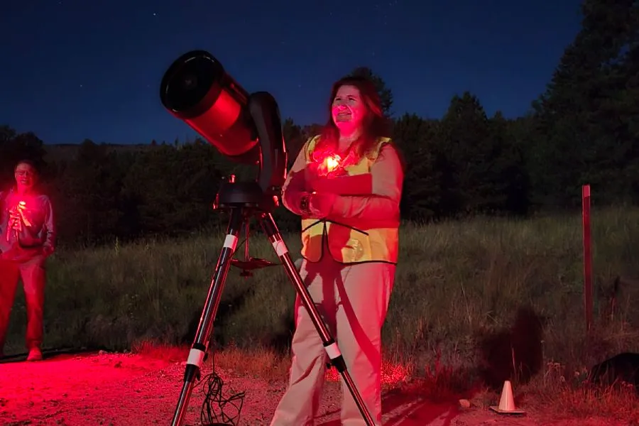 Sophia Marrone ’25 presents an extended stargazing program at the Valles Caldera National Preserve.