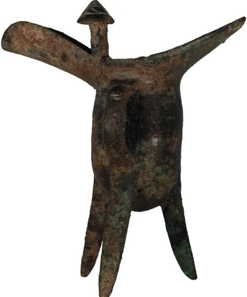 An image of the Oldest Asian Art Object: Bronze Jue (1700-1050 BCE)