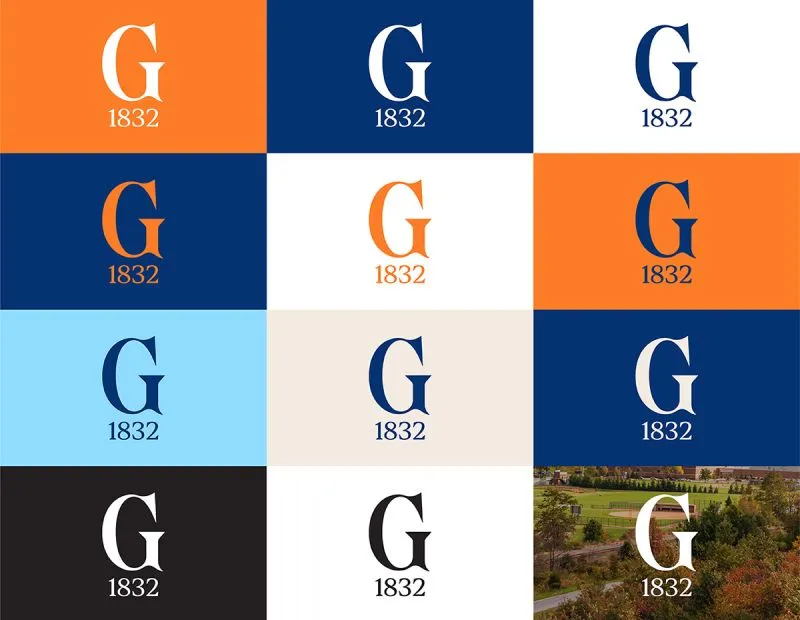 An image of the Gettysburg G 1832 logo placed against various backgrounds.