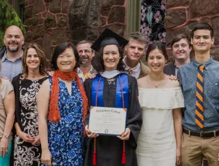 A graduate with the family