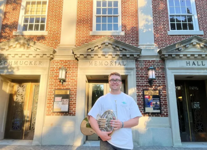 Student with instrument
