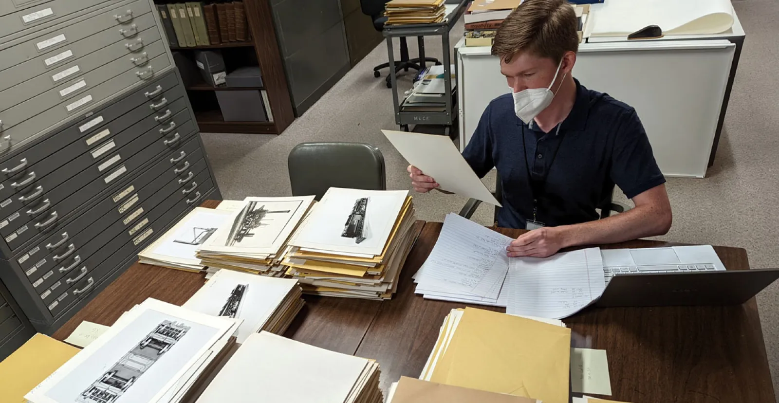 Peter Wildgruber managing collections at the Smithsonian Institute