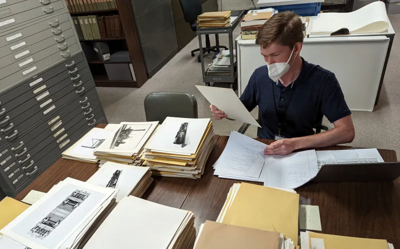 Peter Wildgruber managing collections at the Smithsonian Institute