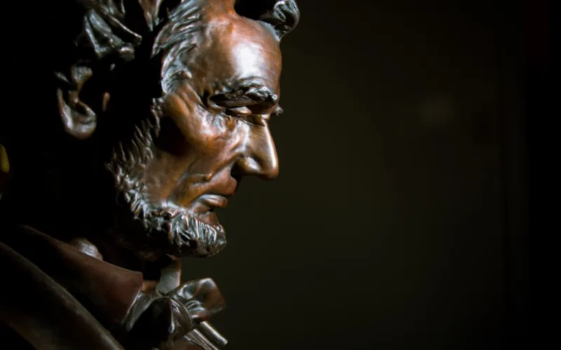 The bronze replica of Augustus Saint-Gaudens’s life-sized bust
