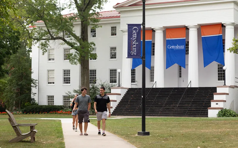students walk in campus