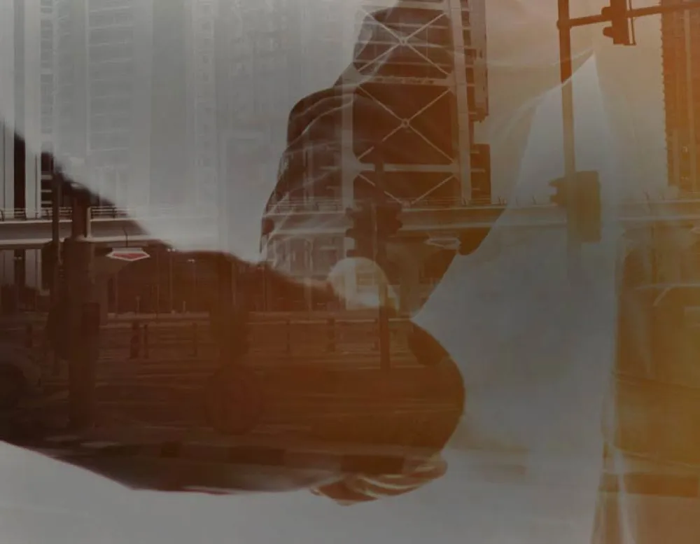 business graphic with overlay